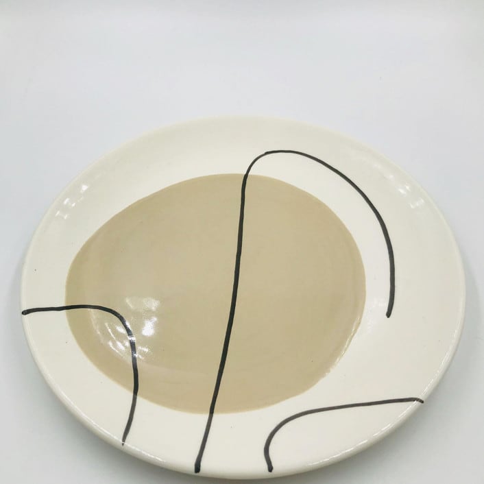 "DESSERT PLATE GREIGE" - Serving Platters and Trays in beige by Jana Mistrik