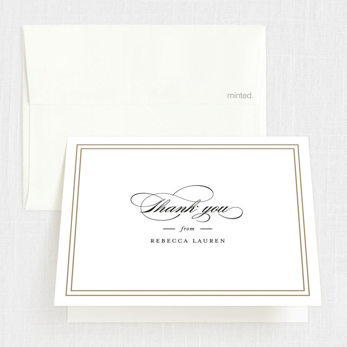 "Eloquence" - Mitzvah Thank You Cards in Golden Rod by Kimberly FitzSimons - Front