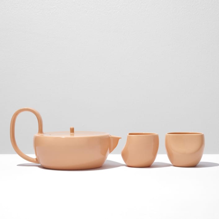 "Elegant Large Teapot Set - Coral" - Mugs and Teacups in brown by Powered By People
