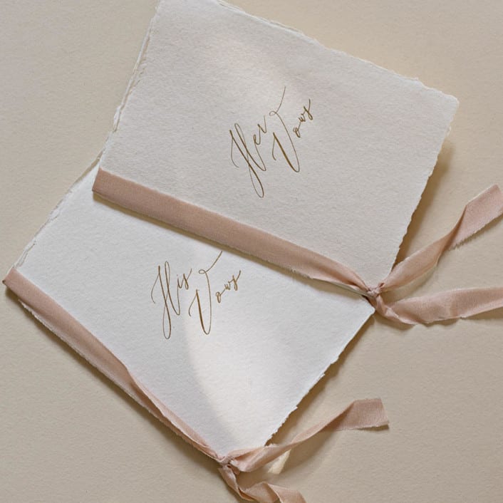 "'His/Her Vows' Wedding Vow Books, Set of Two" - Wedding Vow Books in white by Studio Lavender