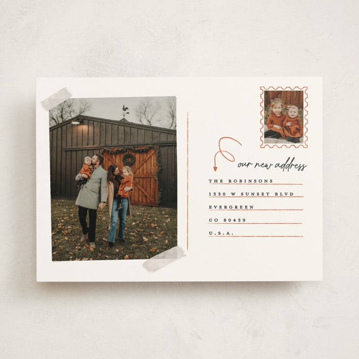 "Return Address" - Moving Announcements in Cinnamon by Gwen Bedat - Front