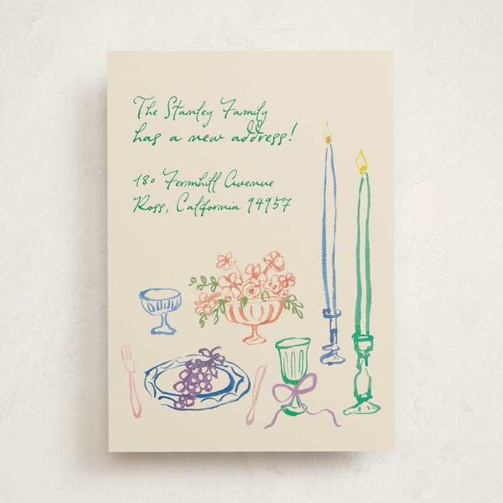 "tablescape drawing" - Moving Announcements in Garden by Cass Loh - Front