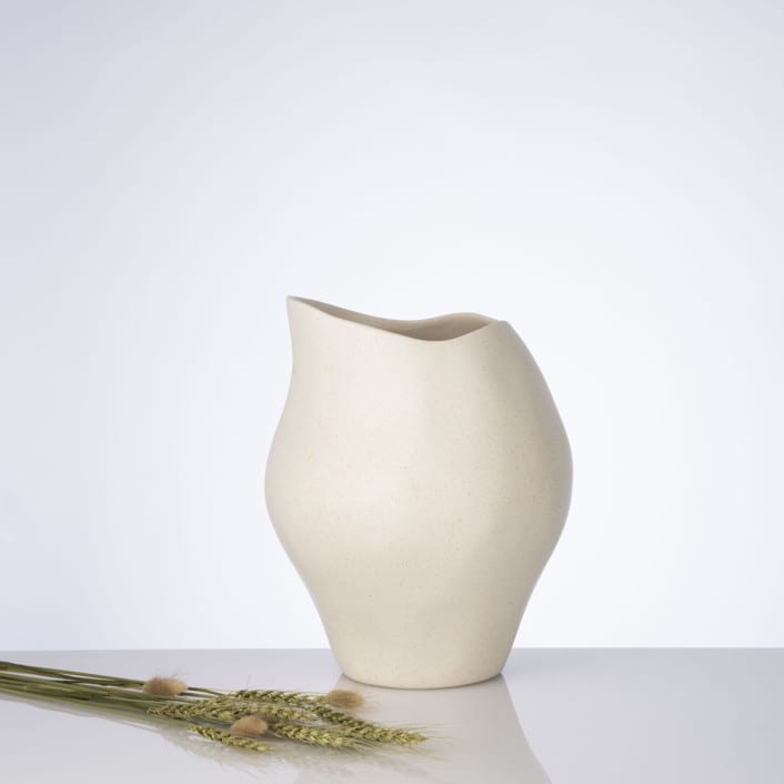 "Ceramic Decorative Sculptural Vase - Cream Mosco" - Vases in white by DinaDecor