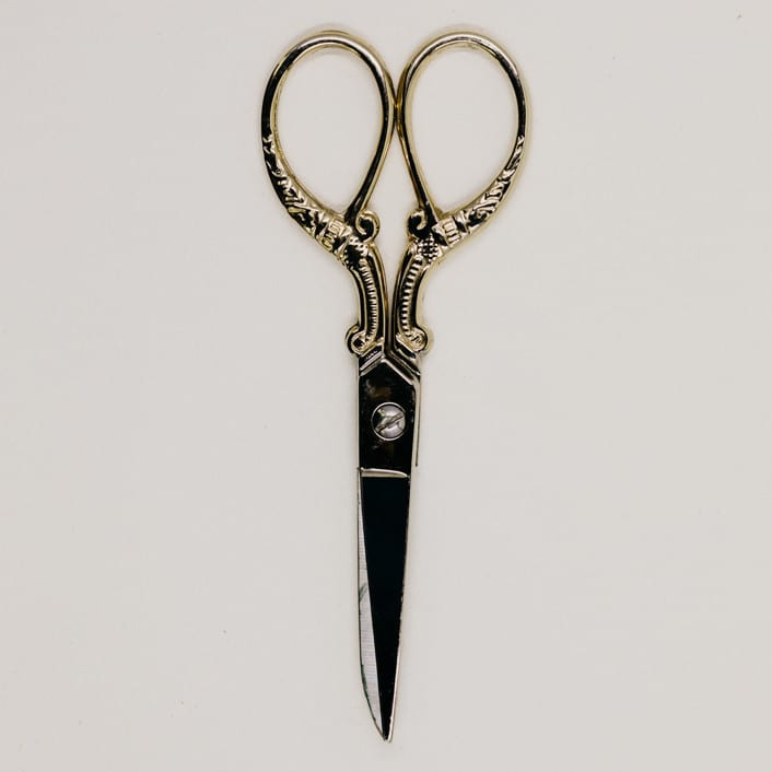 "Vintage Style Scissors Simon Gold" - Couple Gifts in gold by Jordan Perry