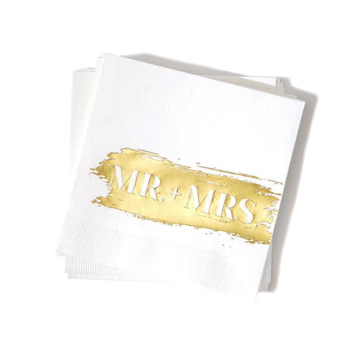 "Mr + Mrs Napkin Pack, cocktail size, pack of 50" - Napkins in white by ForYourParty