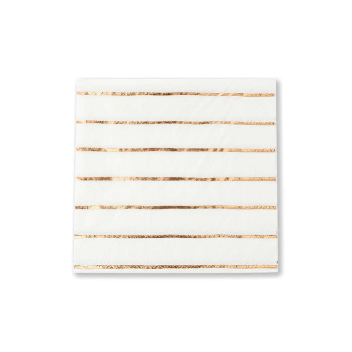 "Rose Gold Frenchie Stripes Petite Napkins" - Napkins in copper by Jollity and Co