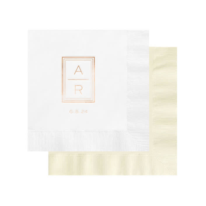"Modern Monogram Custom Napkin - Pack of 100" - Napkins in multicolorassorted-colors by Papel Custom Design