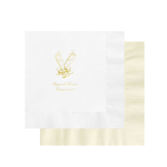 "Custom Champagne Glasses Napkin - Pack of 100" - Napkins in multicolorassorted-colors by Papel Custom Design