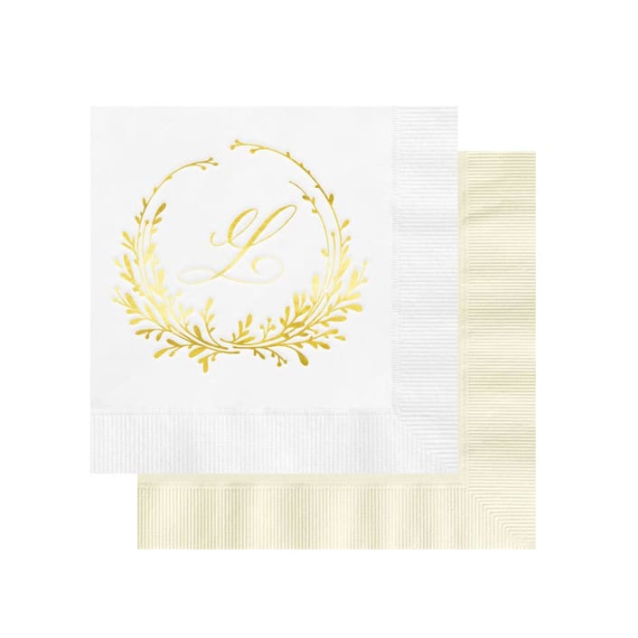 "Framed Monogram Custom Napkin - Pack of 100" - Napkins in multicolorassorted-colors by Papel Custom Design