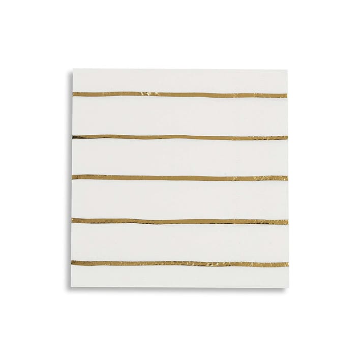 "Gold Metallic Frenchie Stripes Petite Napkins" - Napkins in gold by Jollity and Co