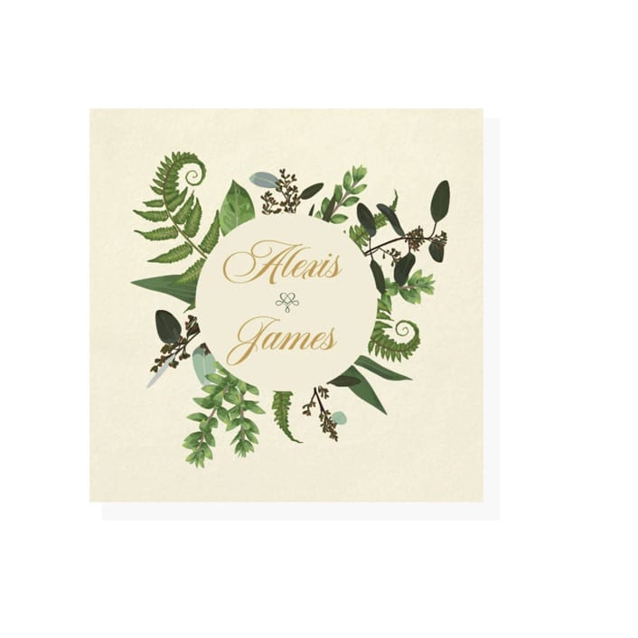 "Mixed Greenery Wedding Napkins" - Napkins in multicolorassorted-colors by Papel Custom Design
