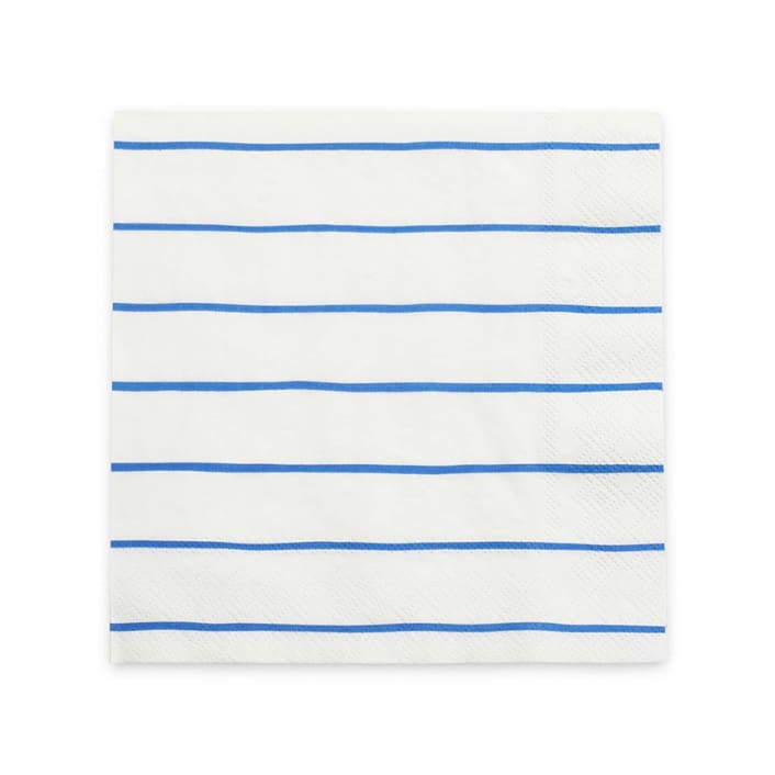 "Cobalt Frenchie Stripes Large Napkins" - Napkins in blue by Jollity and Co