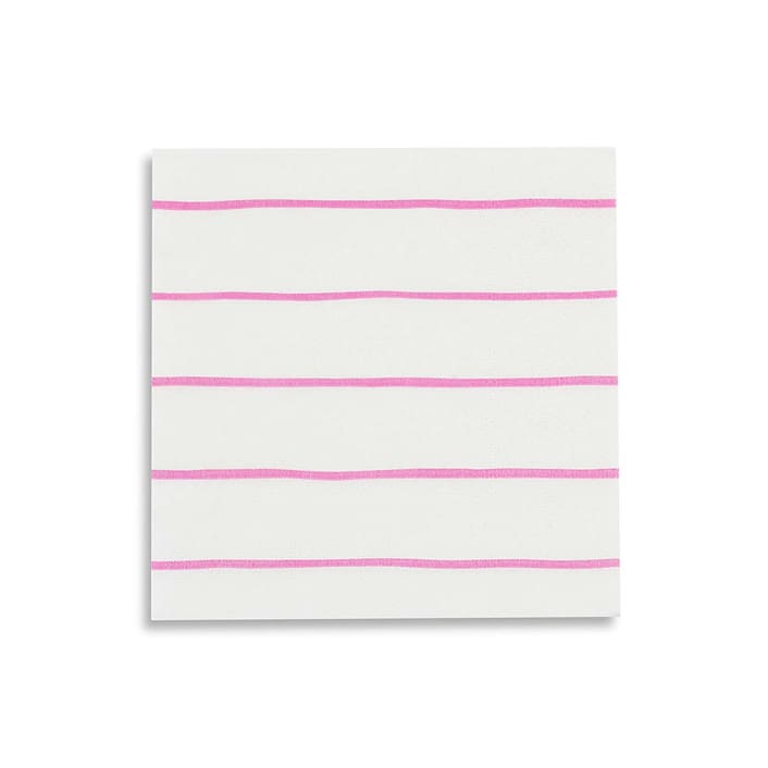 "Cerise Frenchie Stripes Petite Napkins" - Napkins in pink by Jollity and Co