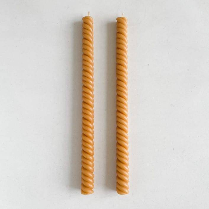 "HELIX TAPERS // ORO" - Candles in yellow by borrowed BLU