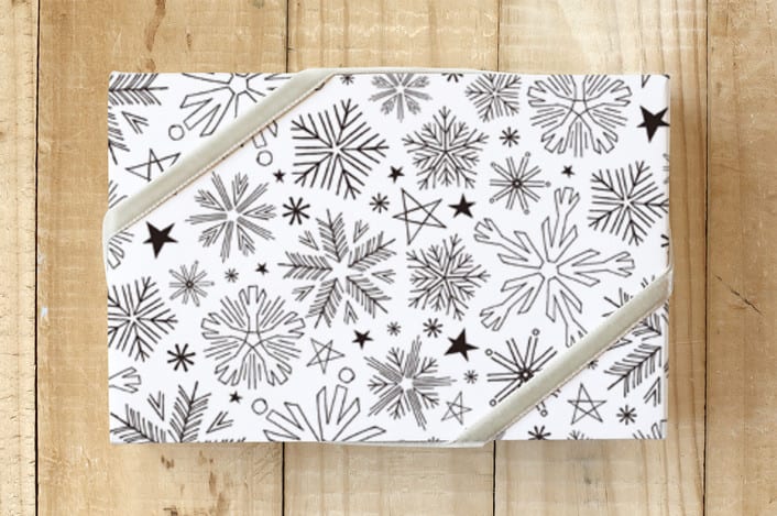 "Snow Flakes" - Wrapping Paper in White Xmas by Daniela - Front