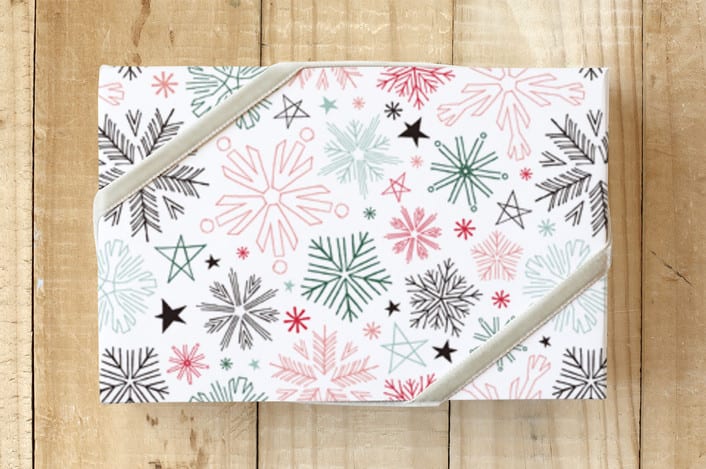 "Multicolor Flakes" - Wrapping Paper in Evergreen Forest by Daniela - Front