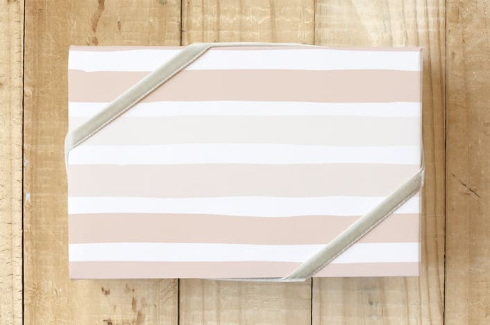"Watercolor Stripe" - Wrapping Paper in Blush by Oma N. Ramkhelawan - Front