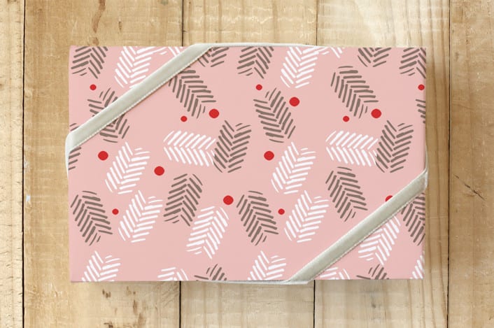 "Branch and Berry" - Wrapping Paper in Pink Berry by Lisa Samartino Design - Front