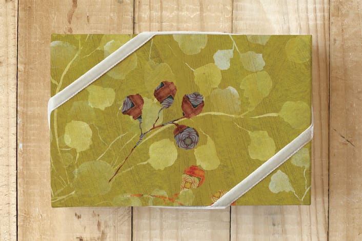 "YELLOW GARDEN" - Wrapping Paper in Ochre Yellow by Aspa Gika - Front