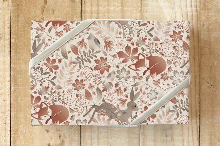 "Autumn Splendor" - Wrapping Paper in Natural by Cavell Ferguson - Front