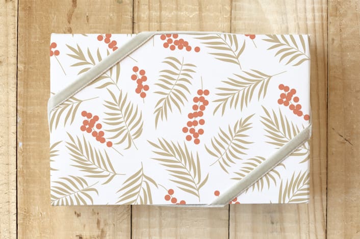 "Rustic Mistletoe" - Wrapping Paper in white by Emanuela Carratoni - Front