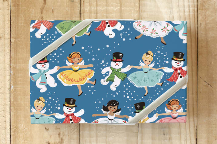 "vintage dance" - Wrapping Paper in kind of blue by peetie design - Front