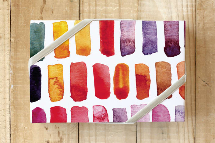 "Large Watercolor Swatches Wrapping Paper" - Wrapping Paper in Rainbow Swatch by Stick and Petal - Front