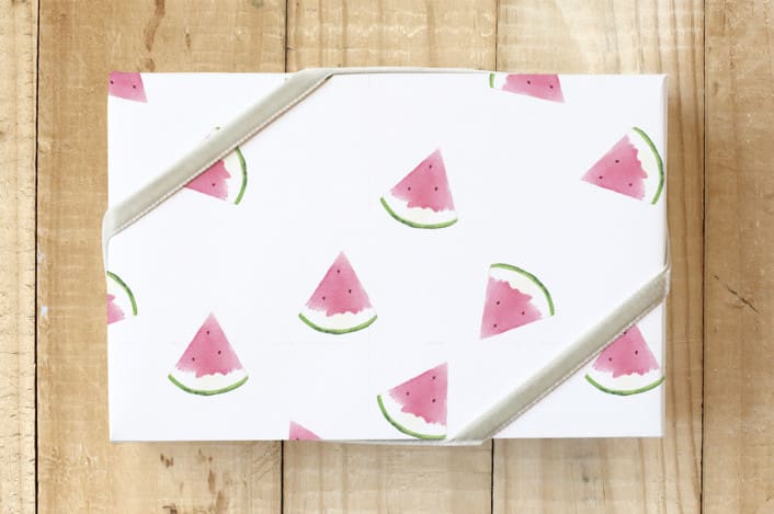 "Watermelons Wrapping Paper" - Wrapping Paper in Juicy Watermelon by Stick and Petal - Front