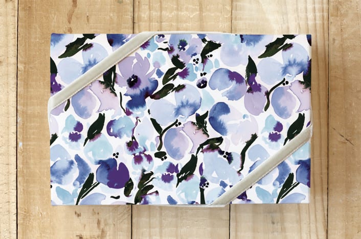 "Dreamy Flowers Wrapping Paper" - Wrapping Paper in Blue Bells by Stick and Petal - Front