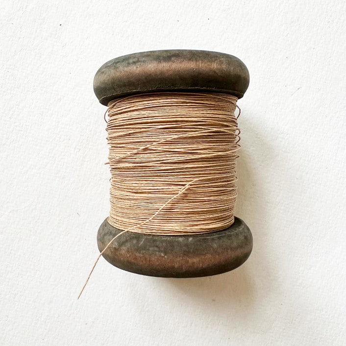 "Fine Paper Twine Small Bobbin - Natural" - Ribbons in brown by Jenny Sanders