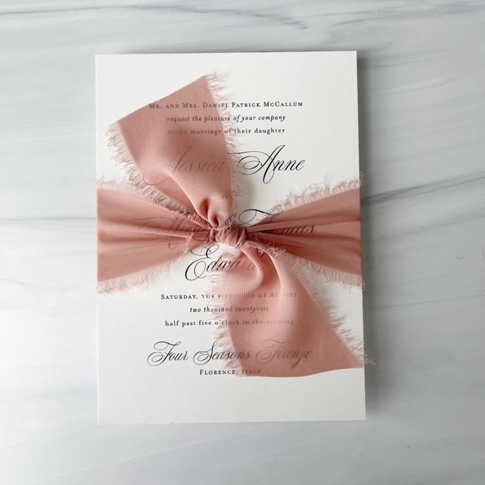 "2" Signature Sheer - Dusted Rose" - Ribbons in pink by Honey Silks Co