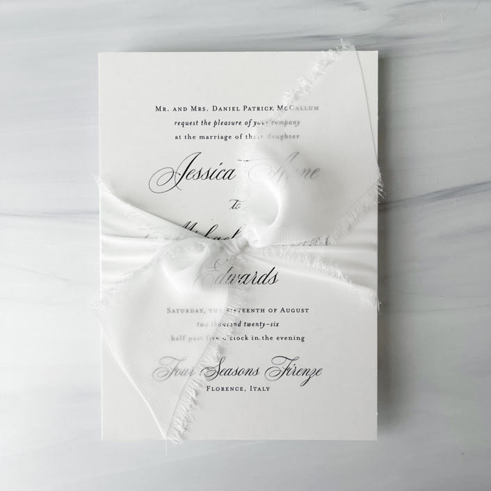 "2" Signature Sheer - Crisp White" - Ribbons in white by Honey Silks Co