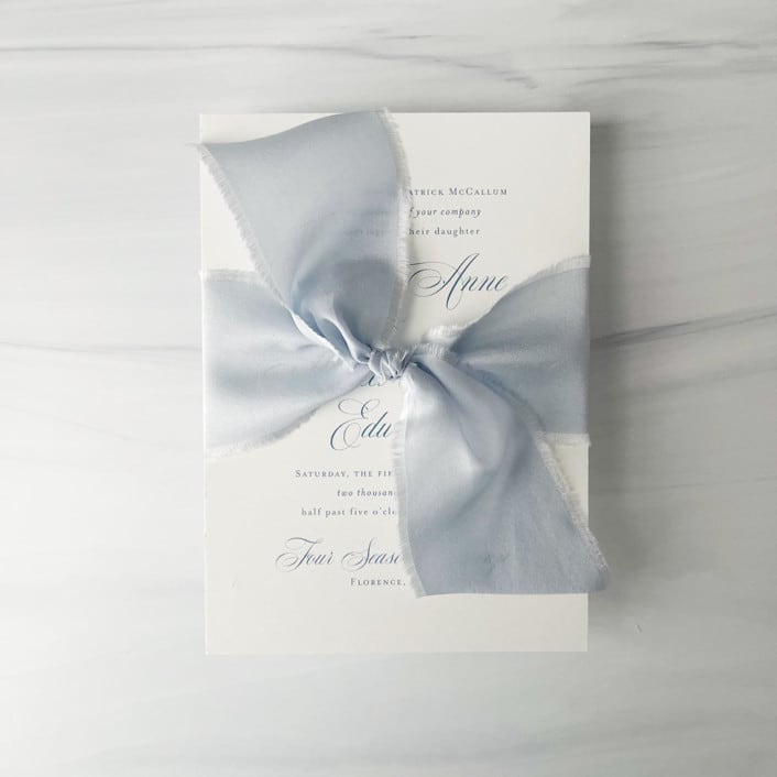 "Heirloom Collection Silk Ribbon - Pale Dusty Blue 2"" - Ribbons in blue by Honey Silks Co