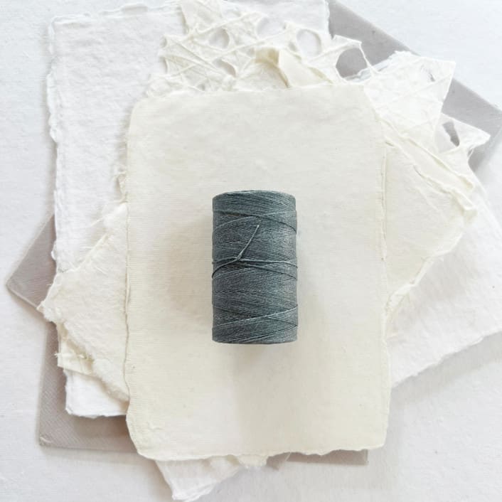 "Slate Grey Waxed Linen Twine, 2-Ply" - Ribbons in gray by Jenny Sanders