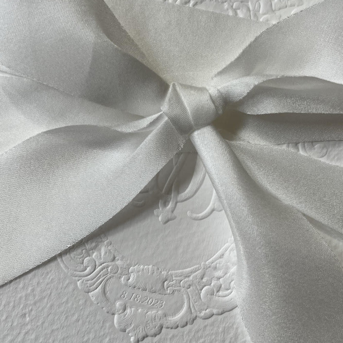 "White Hand Cut Silk Ribbon. 1" thickness" - Ribbons in white by Christopher Neubauer