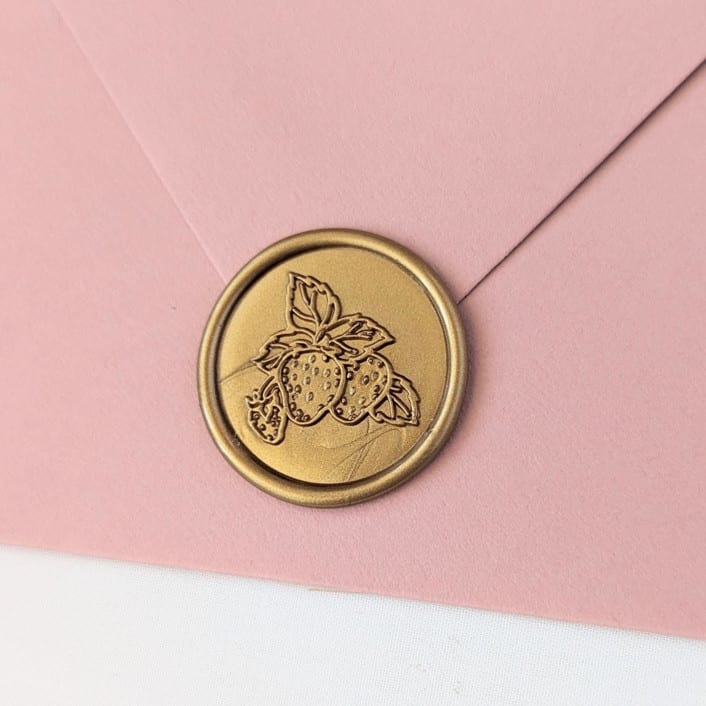 "Strawberries- Customizable Color- Set of 25 Hand-crafted Wax Seals" - Wax Seals in multicolor by Inkspiringletters