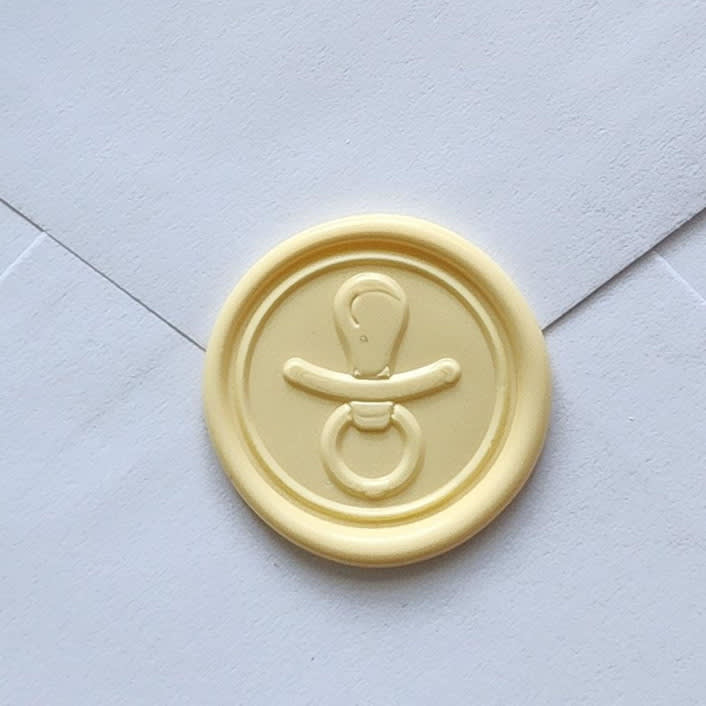"Customizable Color Baby Pacifier Self-adhesive Wax Seals, Set of 5" - Wax Seals in blue by MC silverlinings