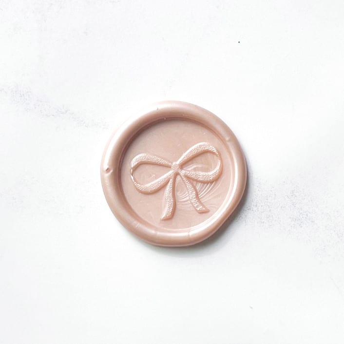 "Bow in Champagne Pack of 10" - Wax Seals in pink by Abby Choi