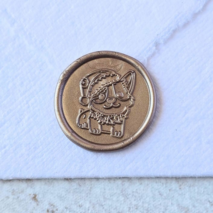 "Santa Paws- Customizable Color- Set of 25 Hand-crafted Wax Seals" - Wax Seals in multicolor by Inkspiringletters