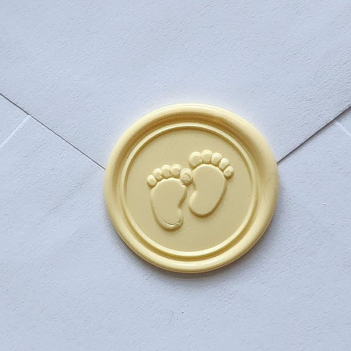 "Customizable Color Baby Footprints Self-adhesive Wax Seals, Set of 5" - Wax Seals in blue by MC silverlinings