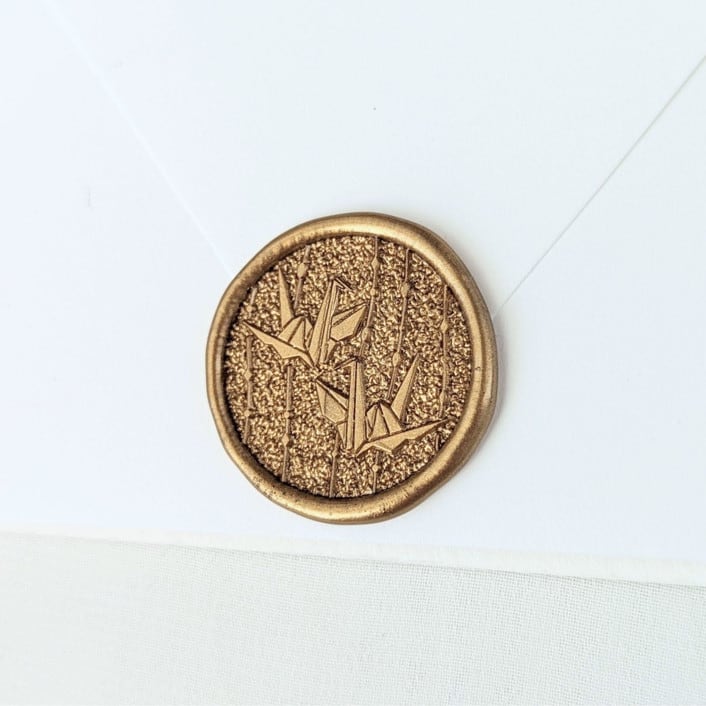 "Paper Cranes- Customizable Color- Set of 25 Hand-crafted Wax Seals" - Wax Seals in multicolor by Inkspiringletters