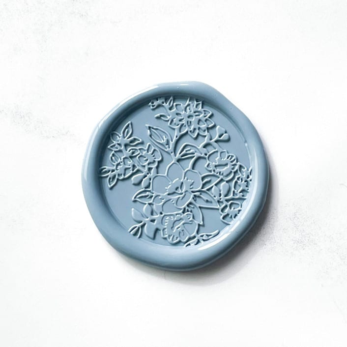 "French Garden in Dusty Blue Pack of 10" - Wax Seals in blue by Abby Choi