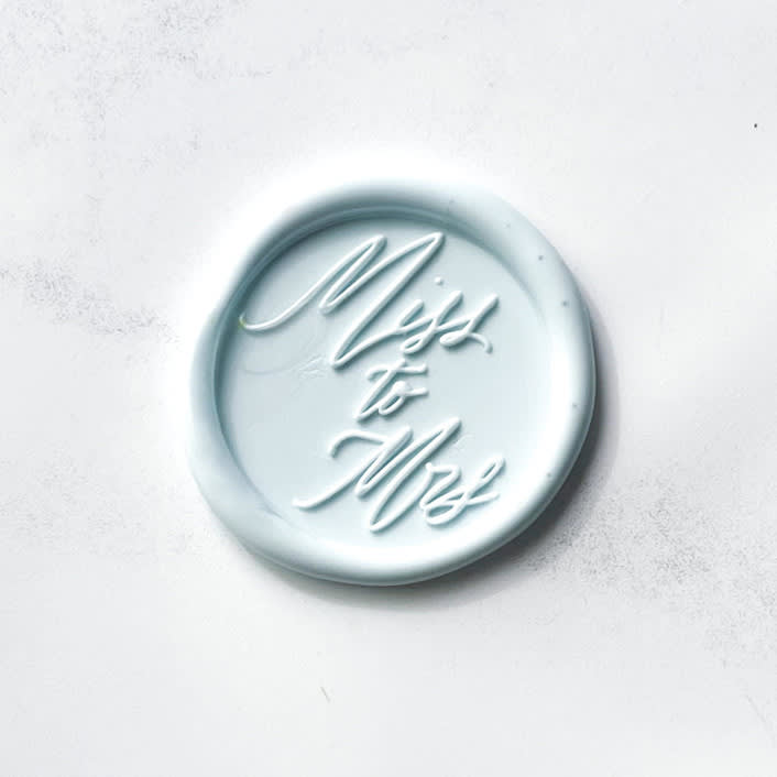 "Miss to Mrs in Baby Blue Pack of 10" - Wax Seals in blue by Abby Choi