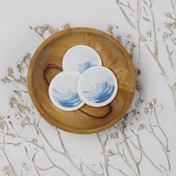 "Blue Ocean Wave Vellum Wax Seals | Set of 25" - Wax Seals in blue by Clove and Cedar Design