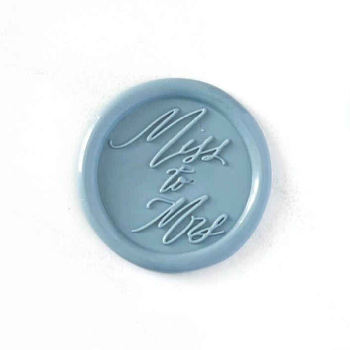 "Miss to Mrs Wax Seal in Dusty Blue Pack of 10" - Wax Seals in blue by Abby Choi