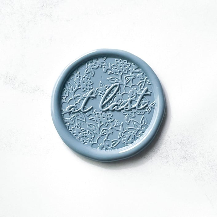 "At Last in Dusty Blue Pack of 10" - Wax Seals in blue by Abby Choi