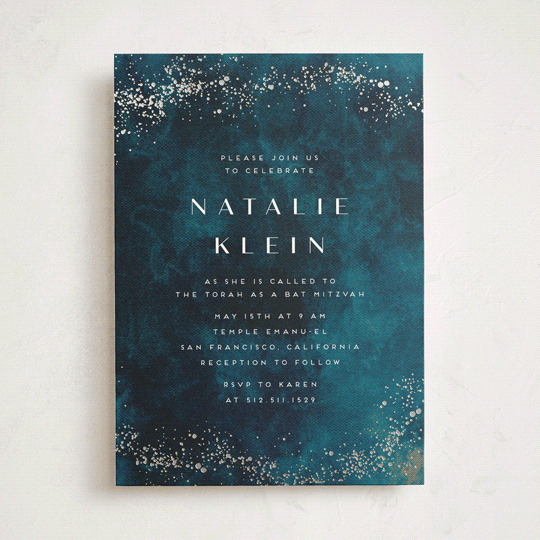 "oponki" - Mitzvah Invitations in Aquamarine by chocomocacino - Front