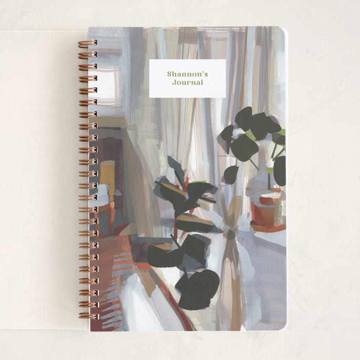 "Morning, Sleepyhead" - Notebook in Cool Grey by Khara Ledonne - Front