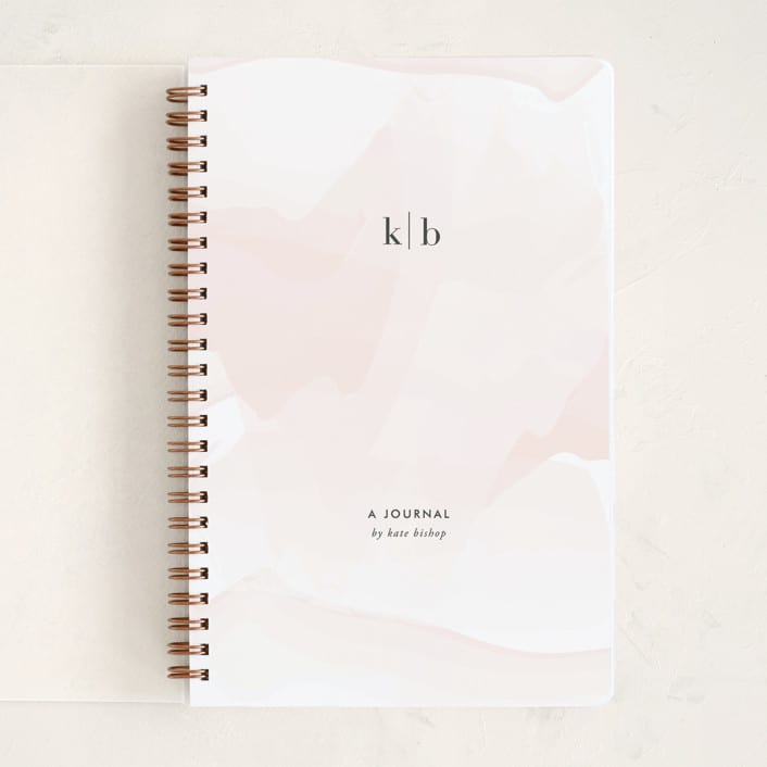 "Initials" - Notebook in Blush by Jennifer Postorino - Front