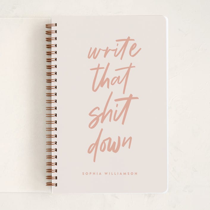 "write it down" - Notebook in Blush by JoAnn Jinks - Front
